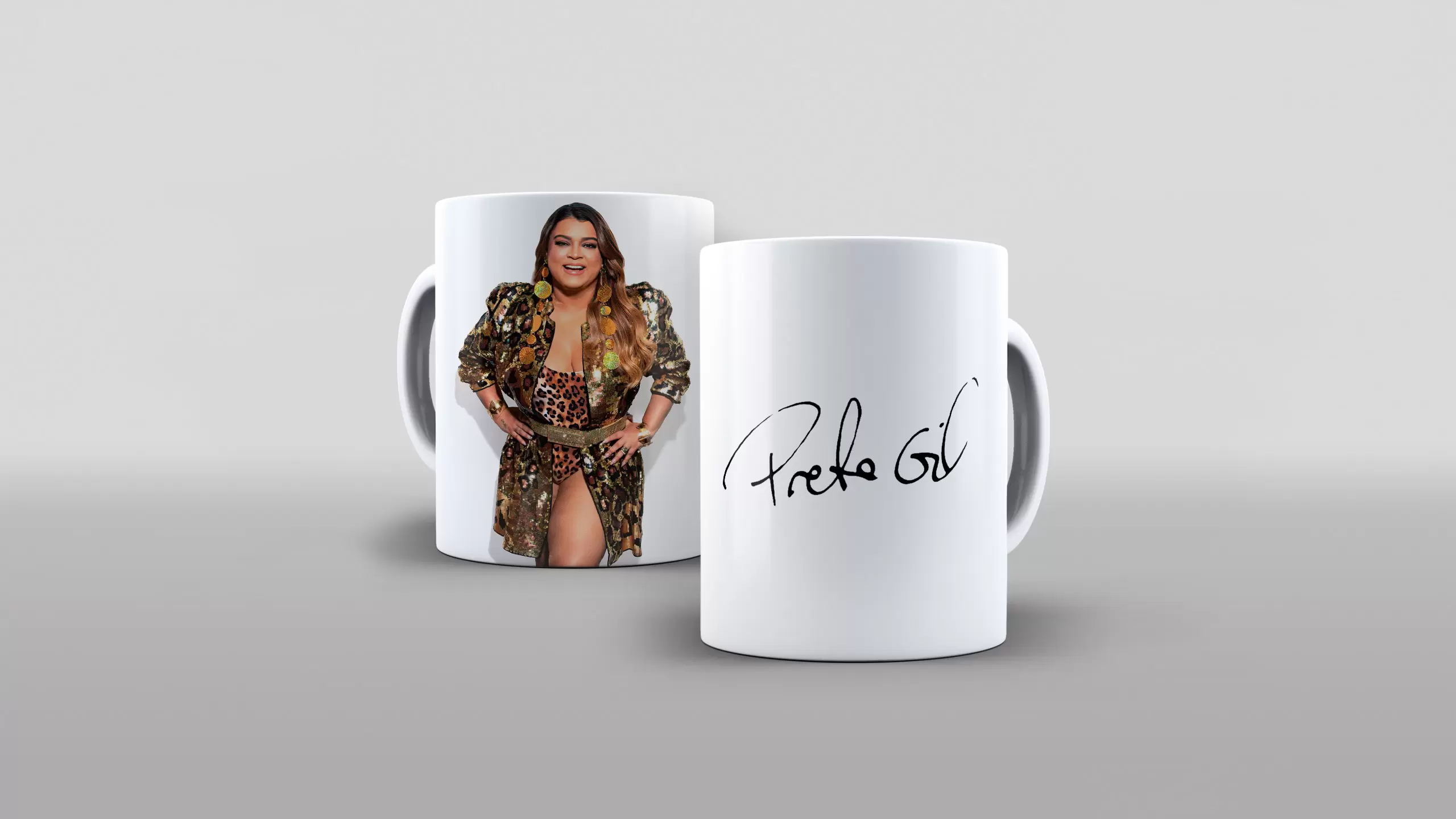 Arte homenagem autografo Preta Gil assinatura para caneca