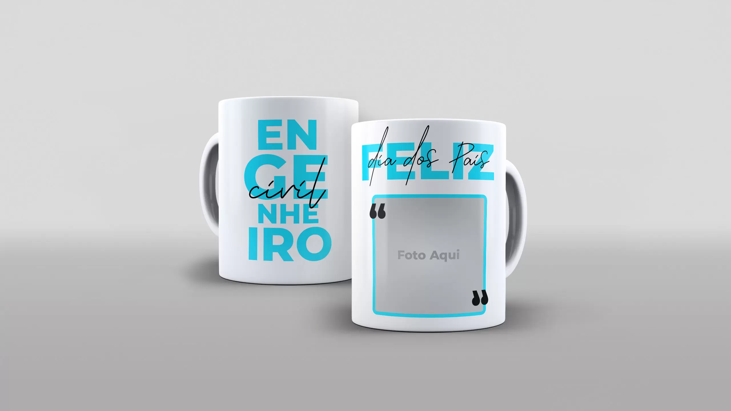 Arte Profissões  Engenheiro Civil Feliz dia dos pais com foto para caneca