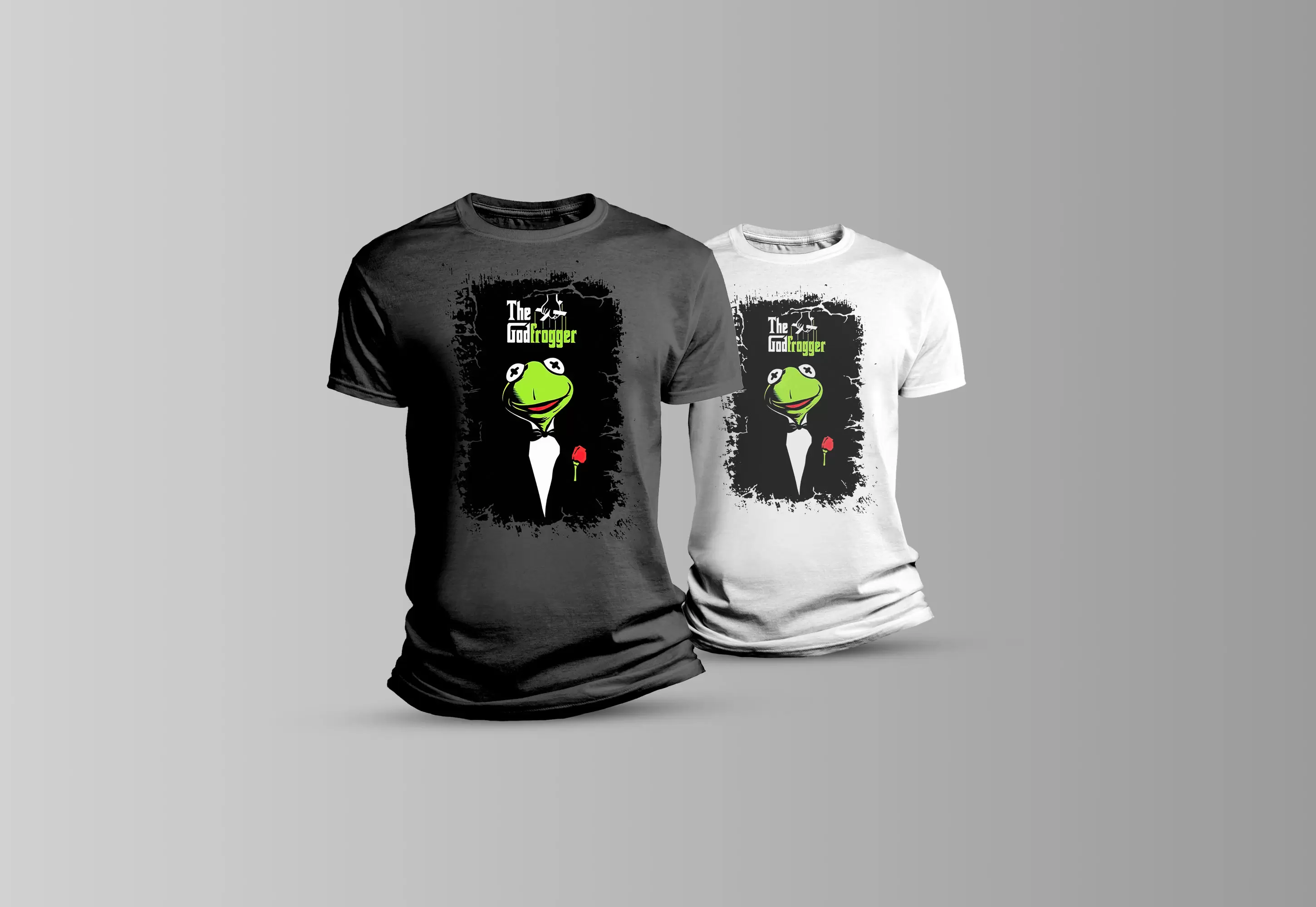 Arte The Fod Frogger - estilo filme the godfather - o poderoso chefão pra camiseta