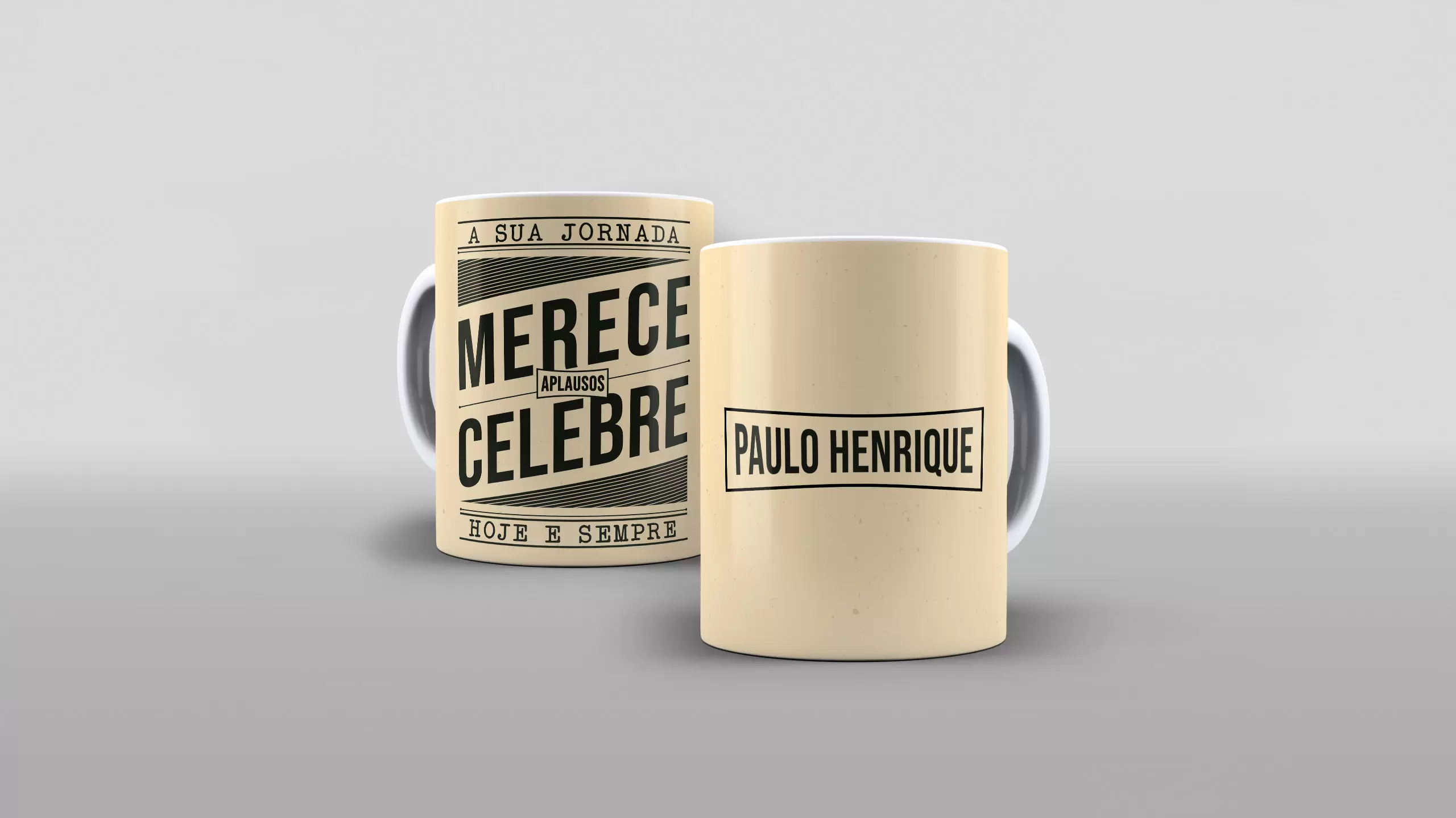 Arte aniversário - A sua jornada merece aplausos celebre hoje e sempre com nome para caneca