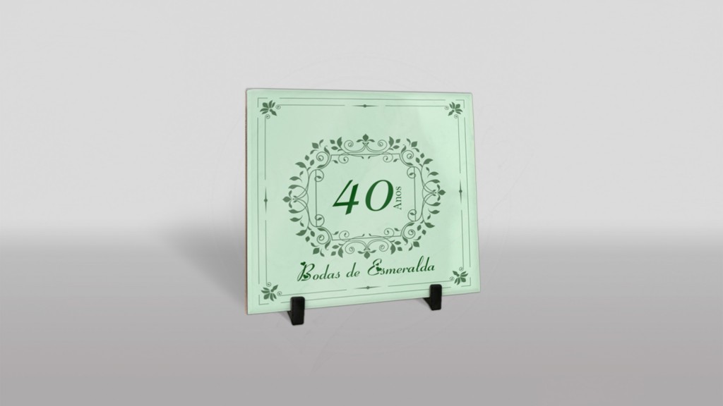 ARTE PARA AZULEJO - BODAS DE ESMERALDA - 40 ANOS - VINTAGE-510