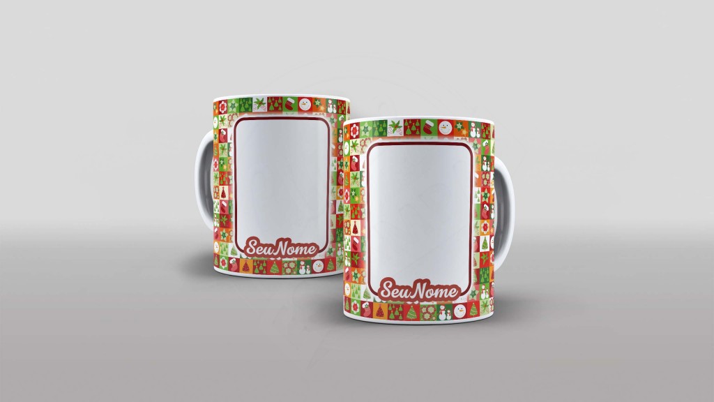 ARTE PARA CANECA COM FOTO - FELIZ NATAL - ESTAMPA MOTIVO NATALINO-781