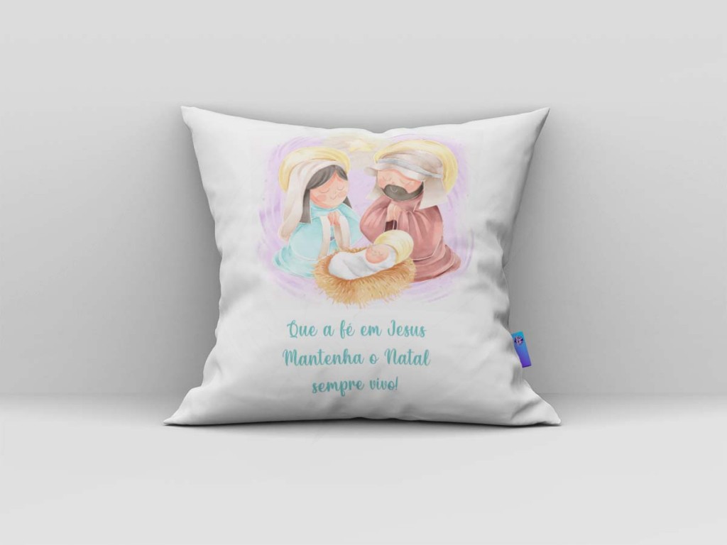 ARTE PARA ALMOFADA QUE A FÉ EM JESUS MANTENHA O NATAL SEMPRE VIVO-800