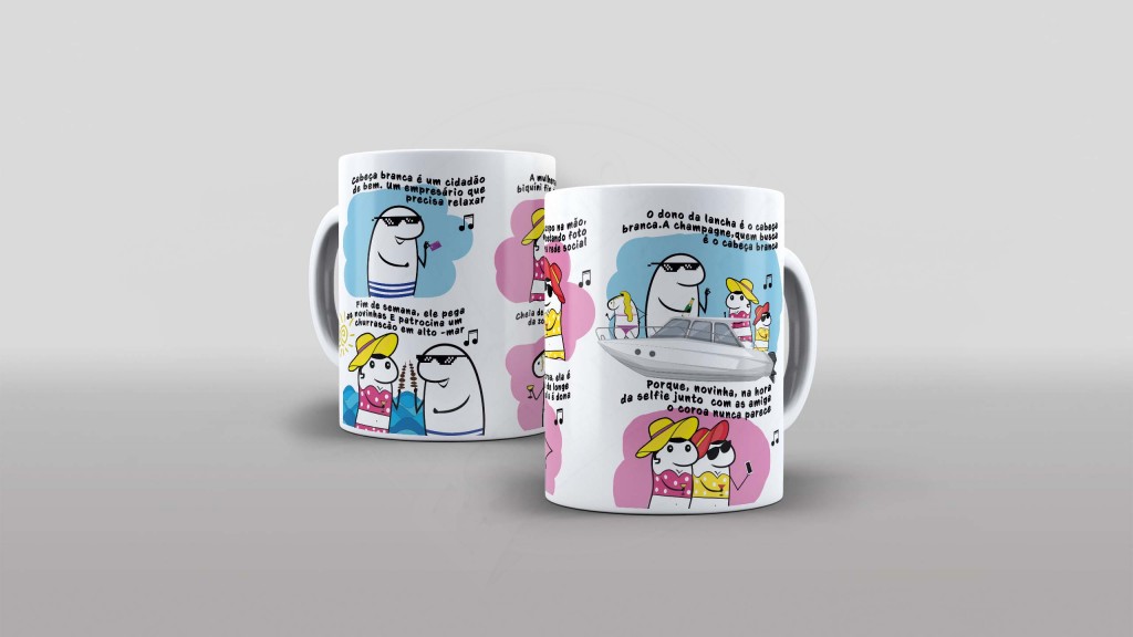 ARTE PARA CANECA - CABEÇA BRANCA - FLORK-473