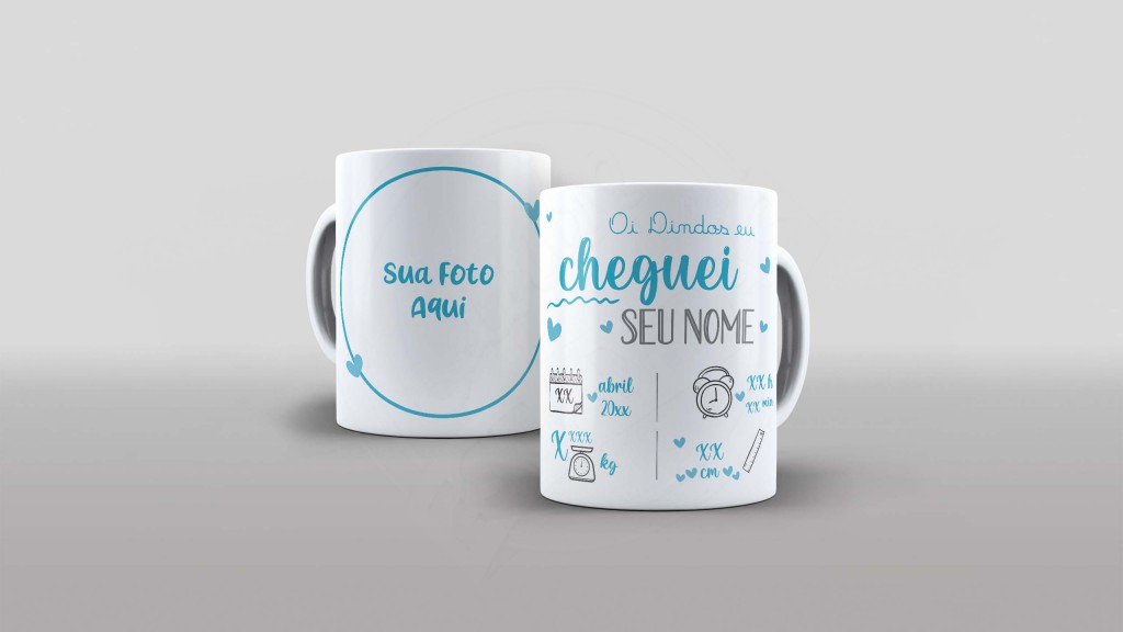 ARTE PARA CANECA COM FOTO E NOME - FAMÍLIA - OI DINDOS EU CHEGUEI-1294