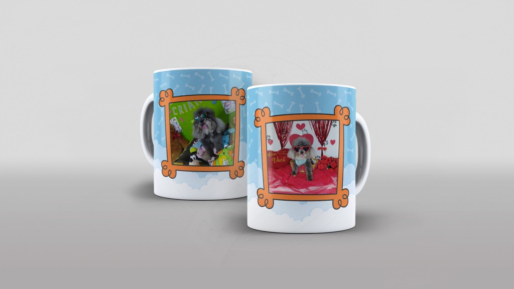ARTE PARA CANECA PET CÉU AZUL COM OSSINHOS COM ESPAÇO PARA FOTO-1352
