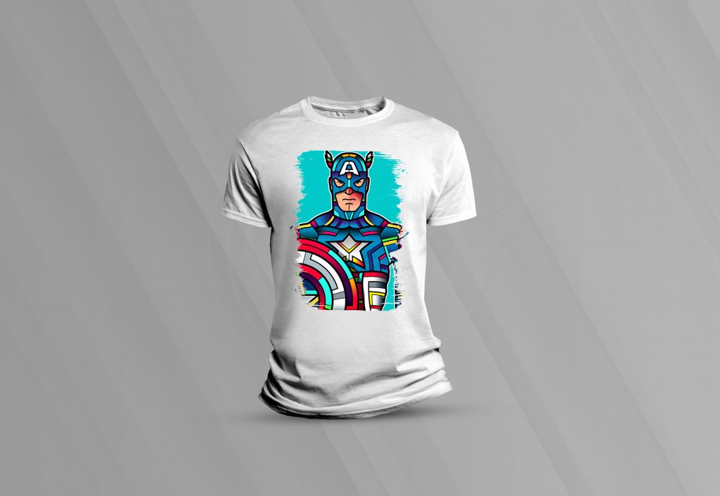ARTE PARA CAMISETAS CAPITÃO AMÉRICA VITRAL-1468
