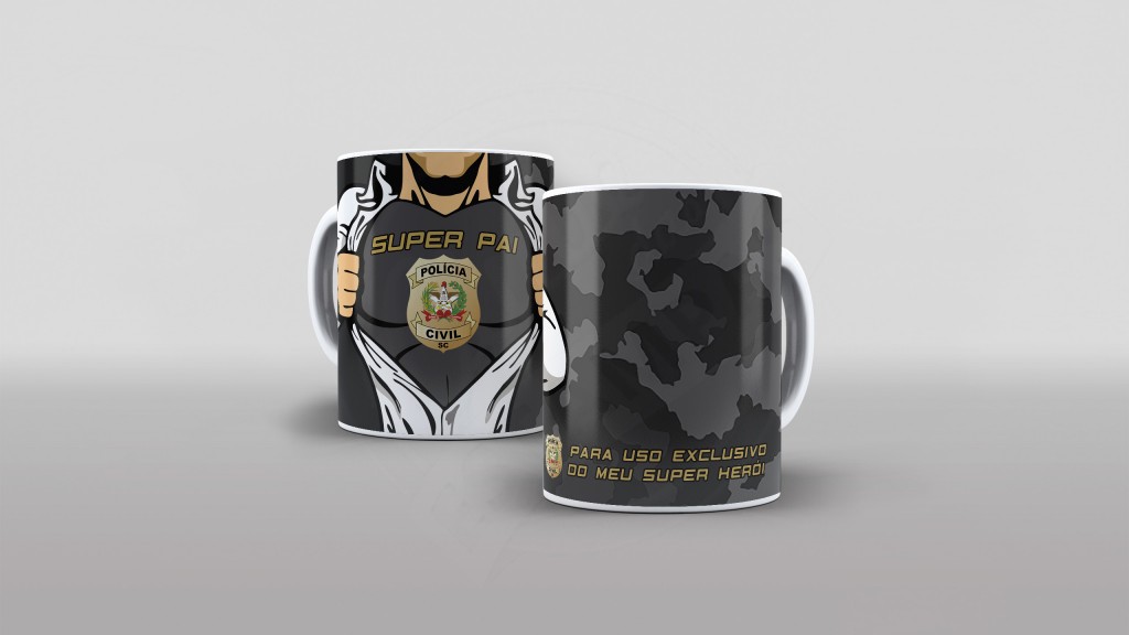 ARTE PARA CANECAS SUPER PAI - TEMA POLICIAL CIVIL - SC-1865