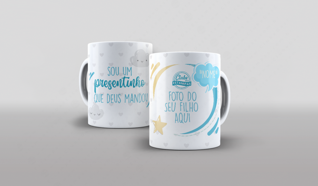 ARTE PARA CANECA - SOU UM PRESENTINHO QUE DEUS MANDOU-2757