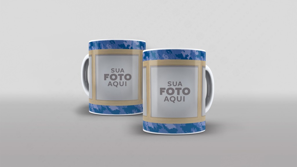 ARTE PARA CANECA CAMUFLADA AZUL-3237