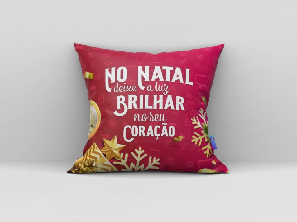 ARTE PARA ALMOFADA - NO NATAL DEIXE A LUZ BRILHAR NO SEU CORAÇÃO-3673