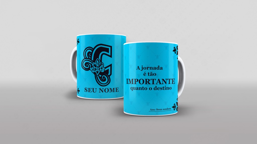 ARTE PARA CANECA - ALFABETO NOVEMBRO AZUL LETRA C-3688