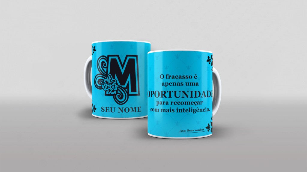 ARTE PARA CANECA - ALFABETO NOVEMBRO AZUL LETRA M-3698