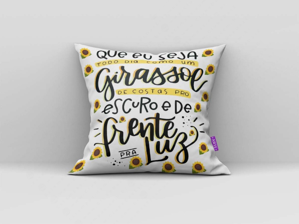 ARTE PARA ALMOFADA DE COSTAS PRO ESCURO E DE FRENTE PRA LUZ - KIT GIRASSOL-4496