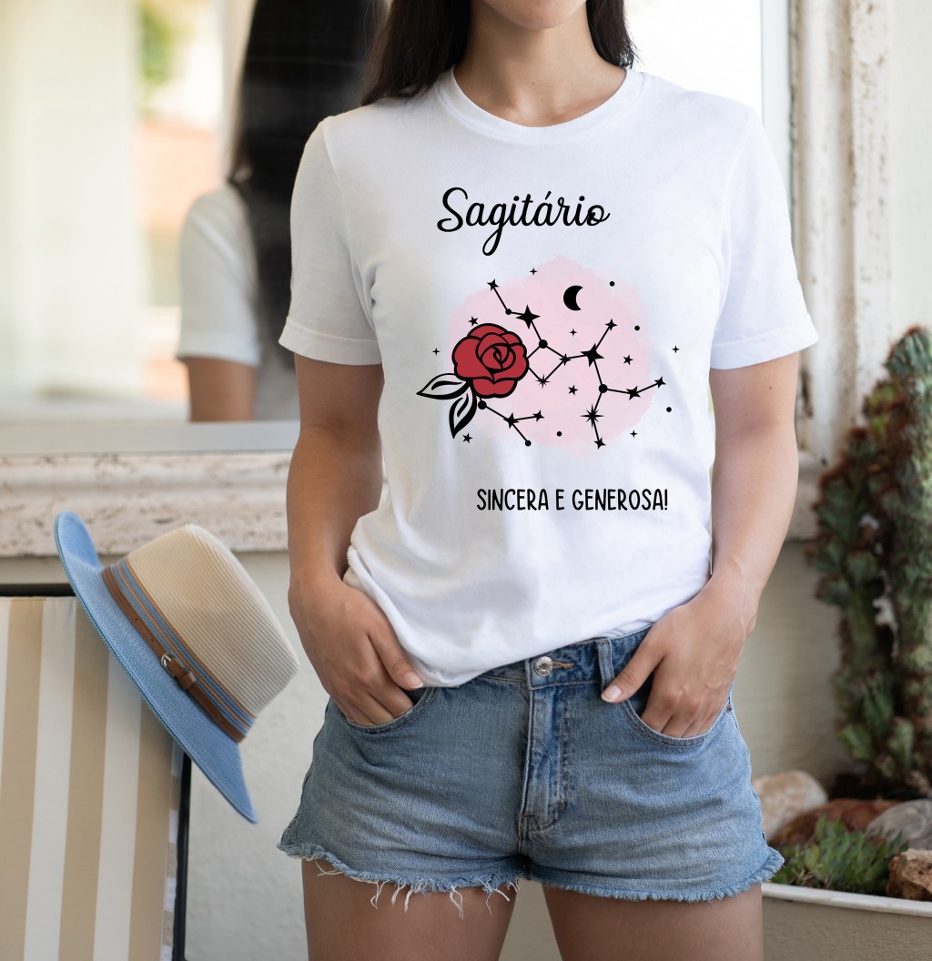 Camiseta Sagitario - Signos Flower-6054