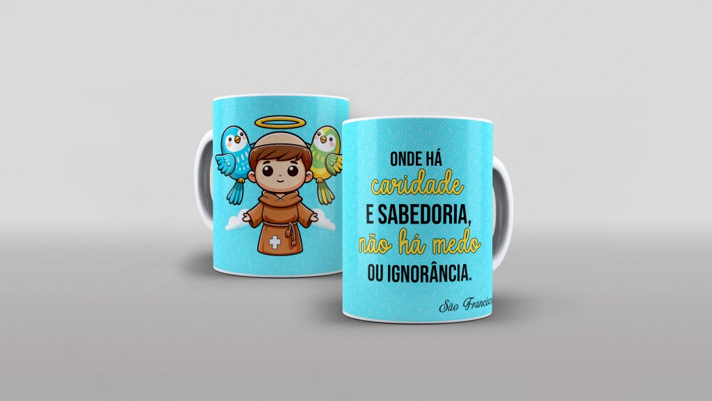 Arte sao francisco para caneca santos fofitos com frase - clube das estampas-6065