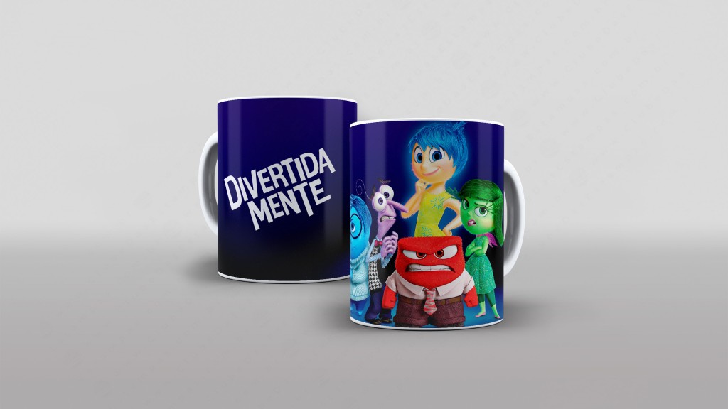 Arte personagens divertida-mente 2 para caneca-6126