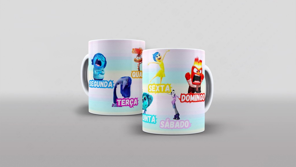Arte divertida mente 2 segunda terça quarta quinta sexta sabado para caneca-6144