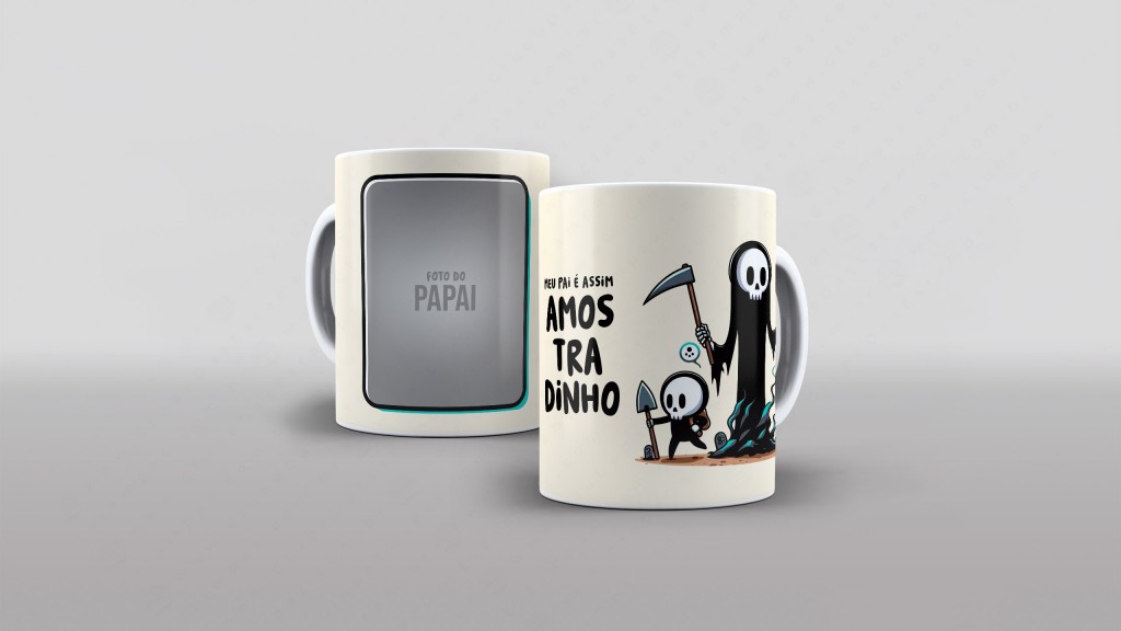 Arte meu pai e assim amostradinho mascara panico medo morte pra caneca-6200