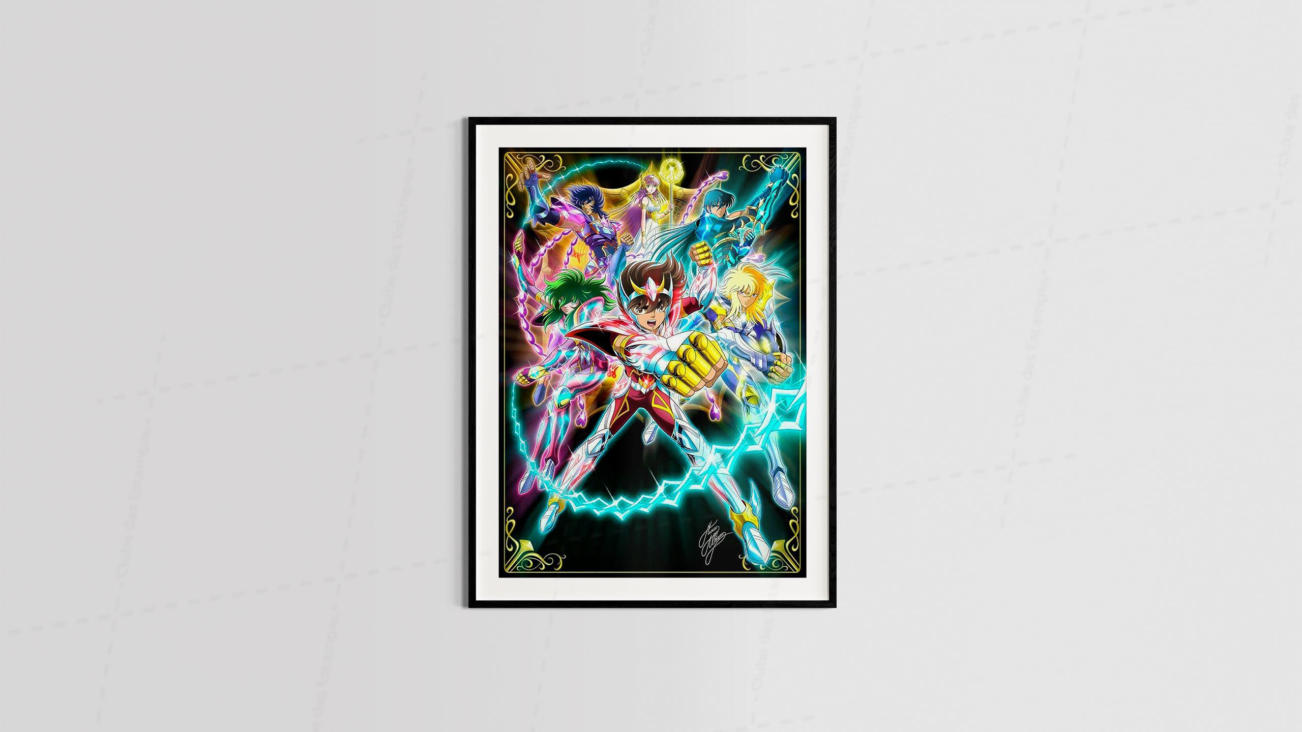 Arte saint seya series animes filme desenho animado para quadros e placas 7-6355