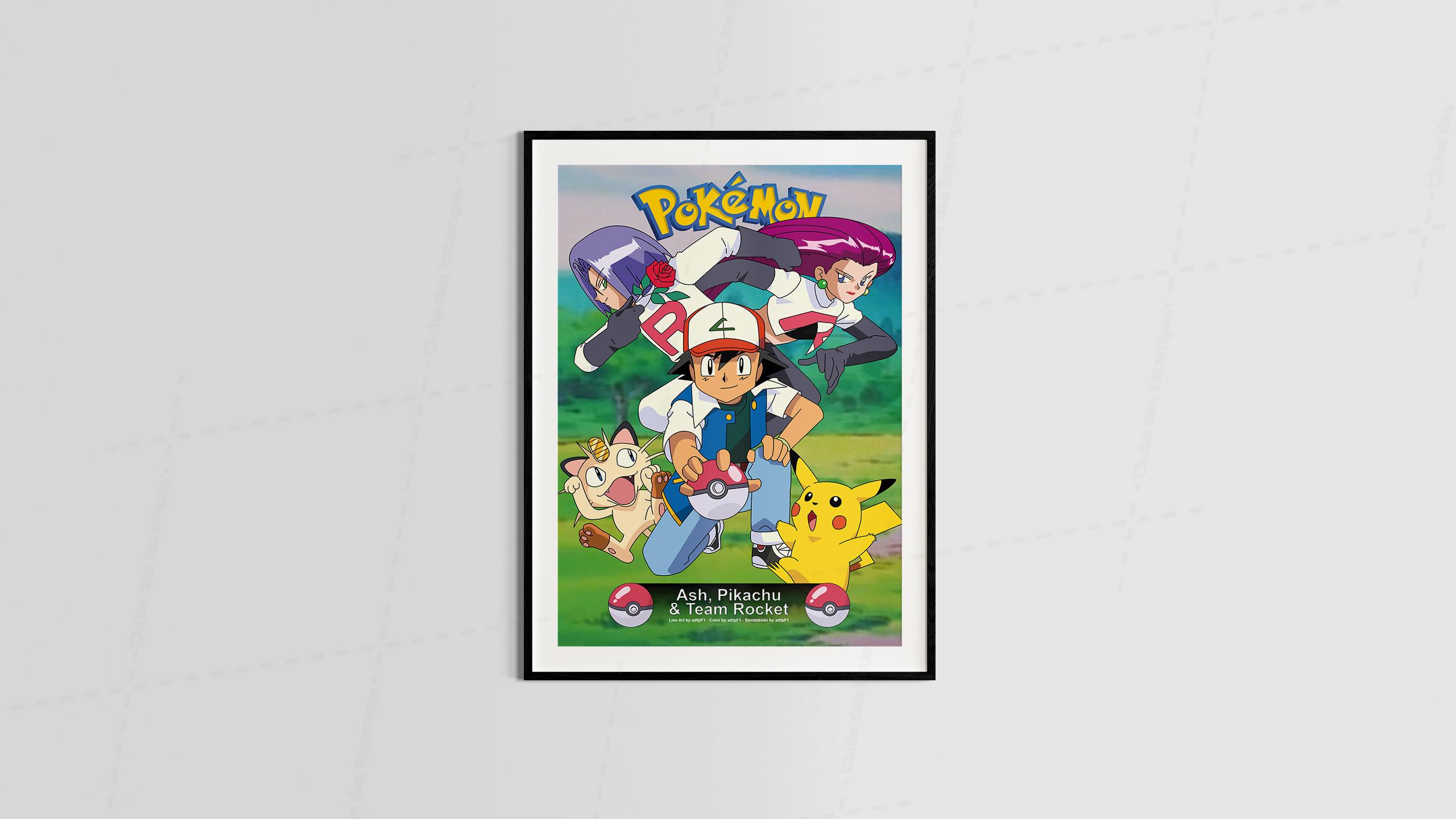 Arte pokemon 3 series animes filmes desenho animado para quadro e placas-6397