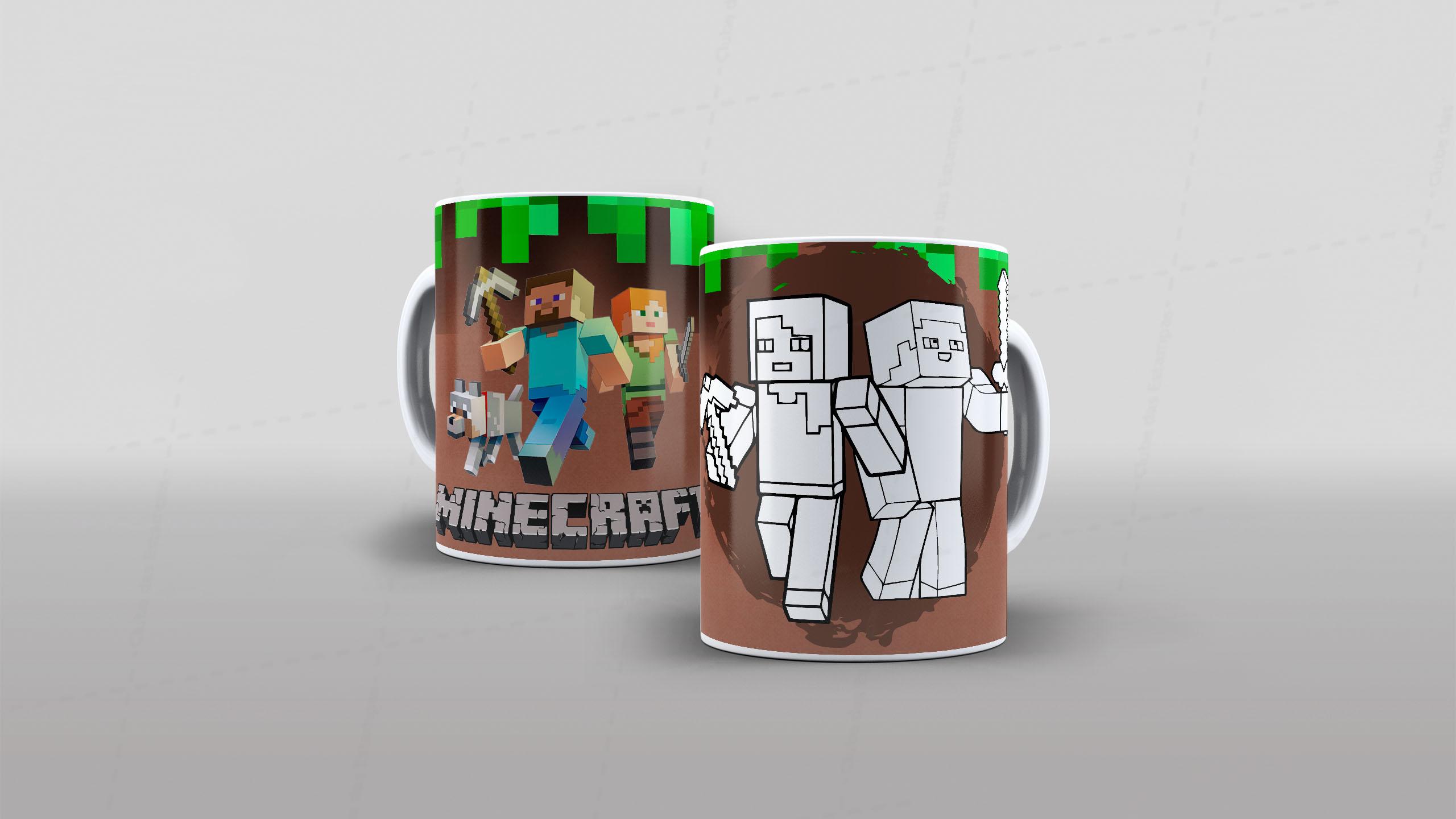 Arte Minecraft - CANECA POLÍMERO-6495