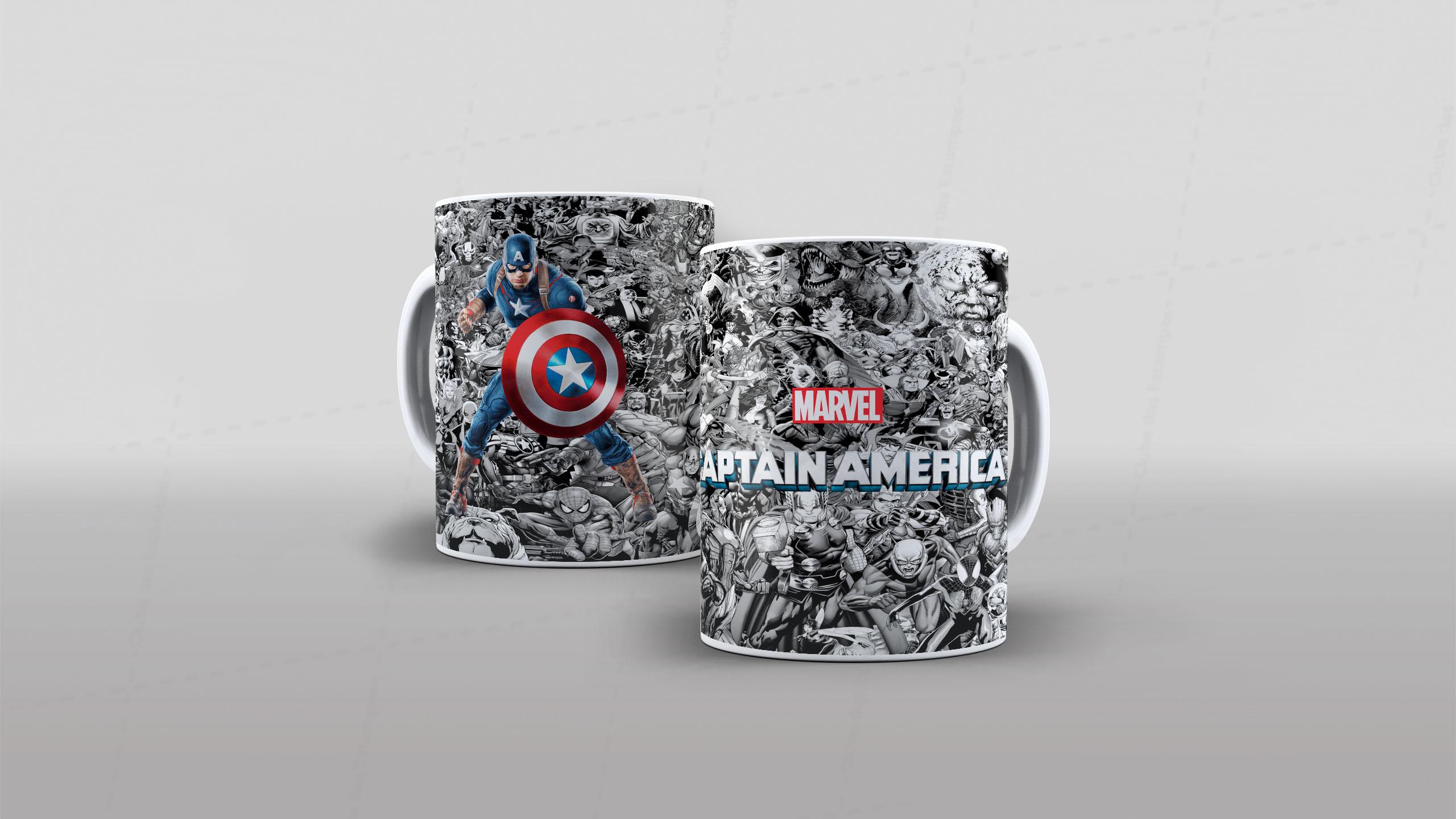 Arte Capitao America herois - para sublimaçao de canecas-7122