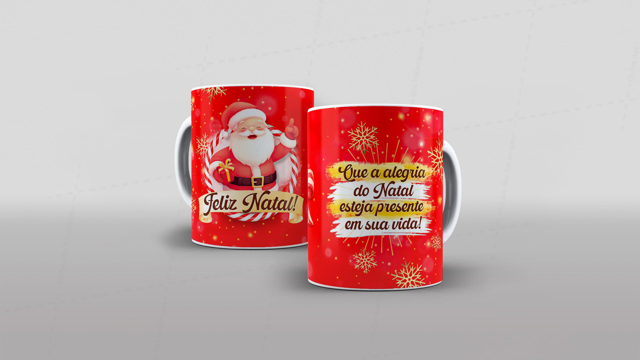 Arte feliz natal que a alegria do natal esteja presente em sua vida  para caneca-7884