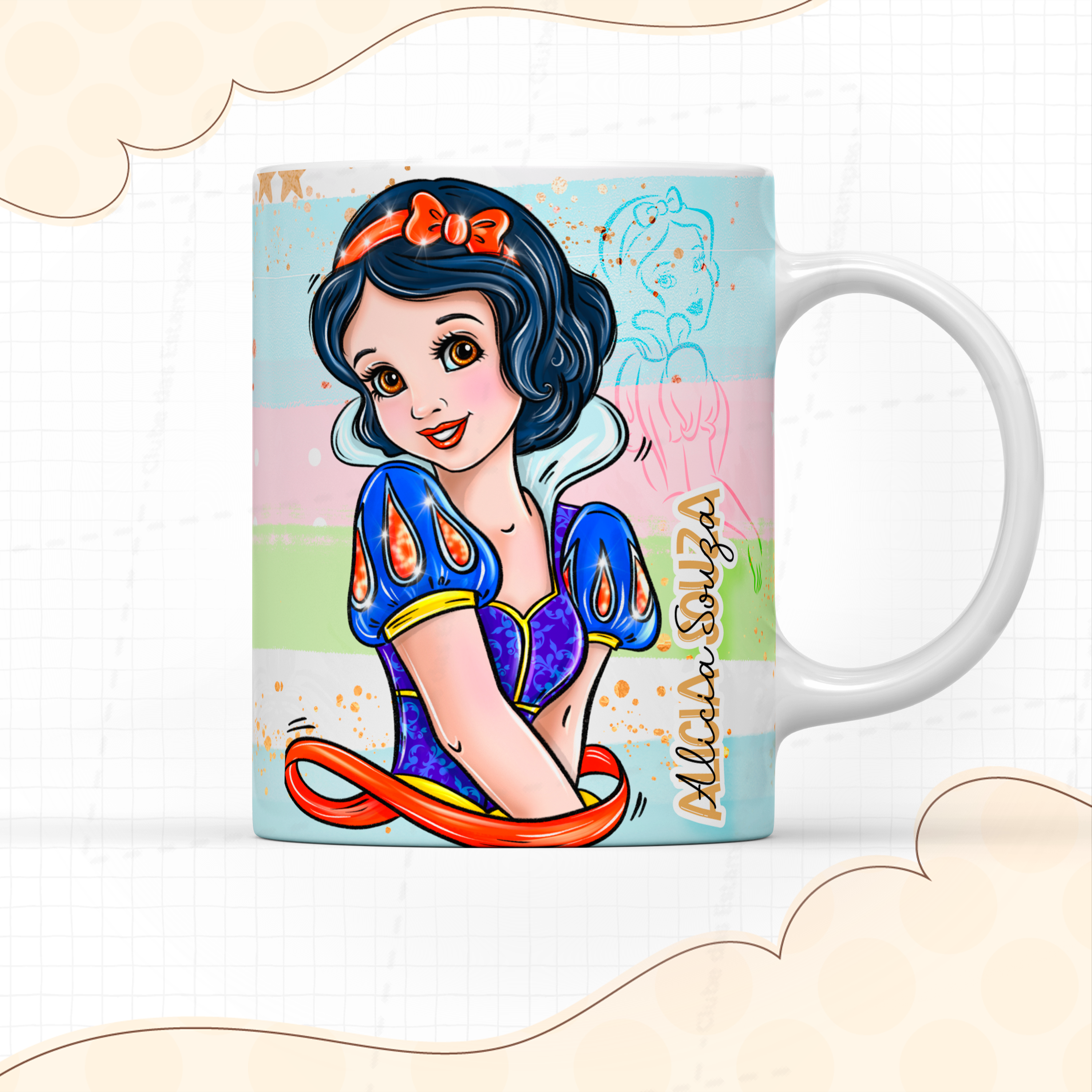 Arte para caneca Branca de neve com nome-7919