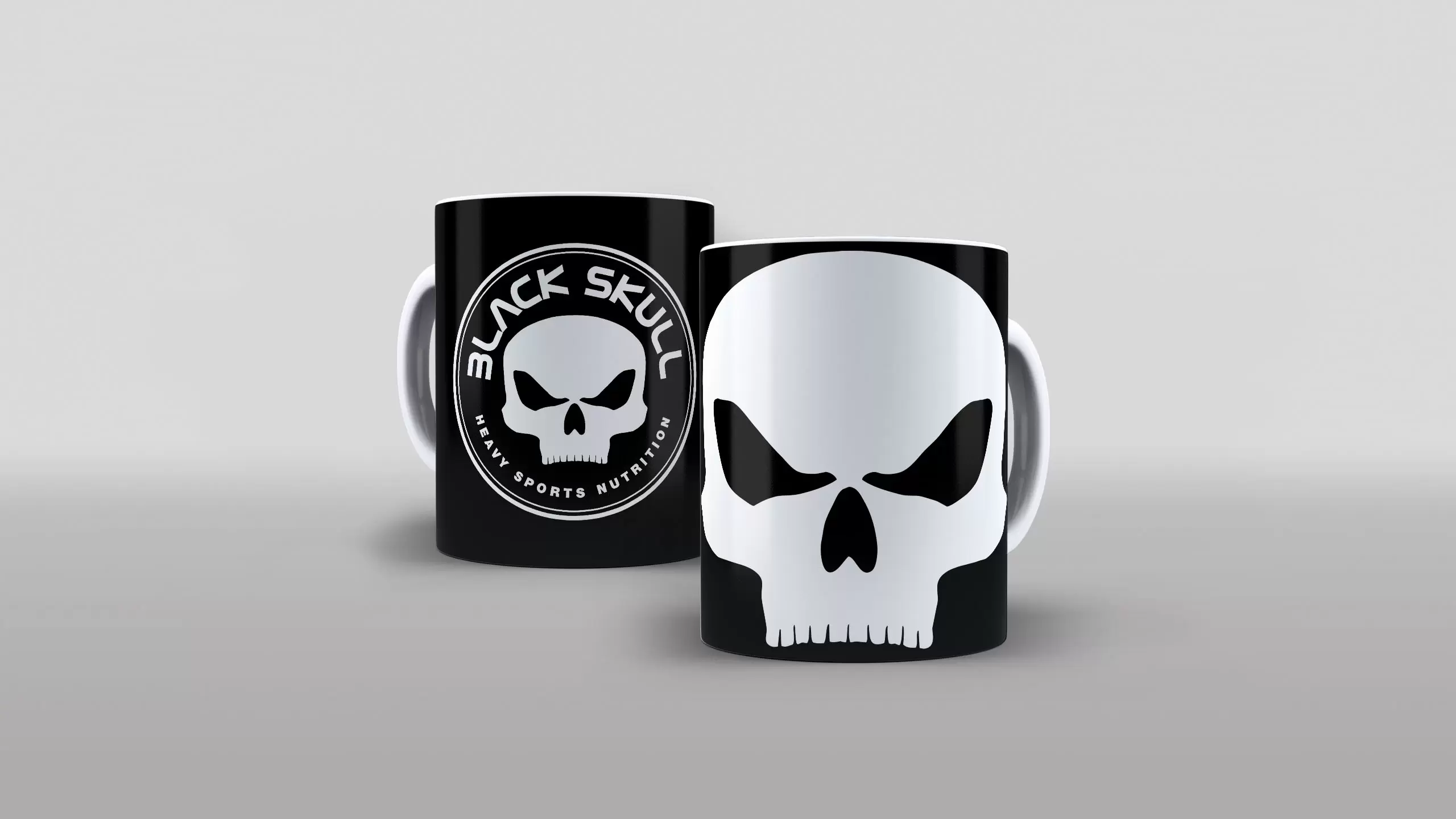 Arte logo Black Skull heavy sports nutrition estampa pra caneca