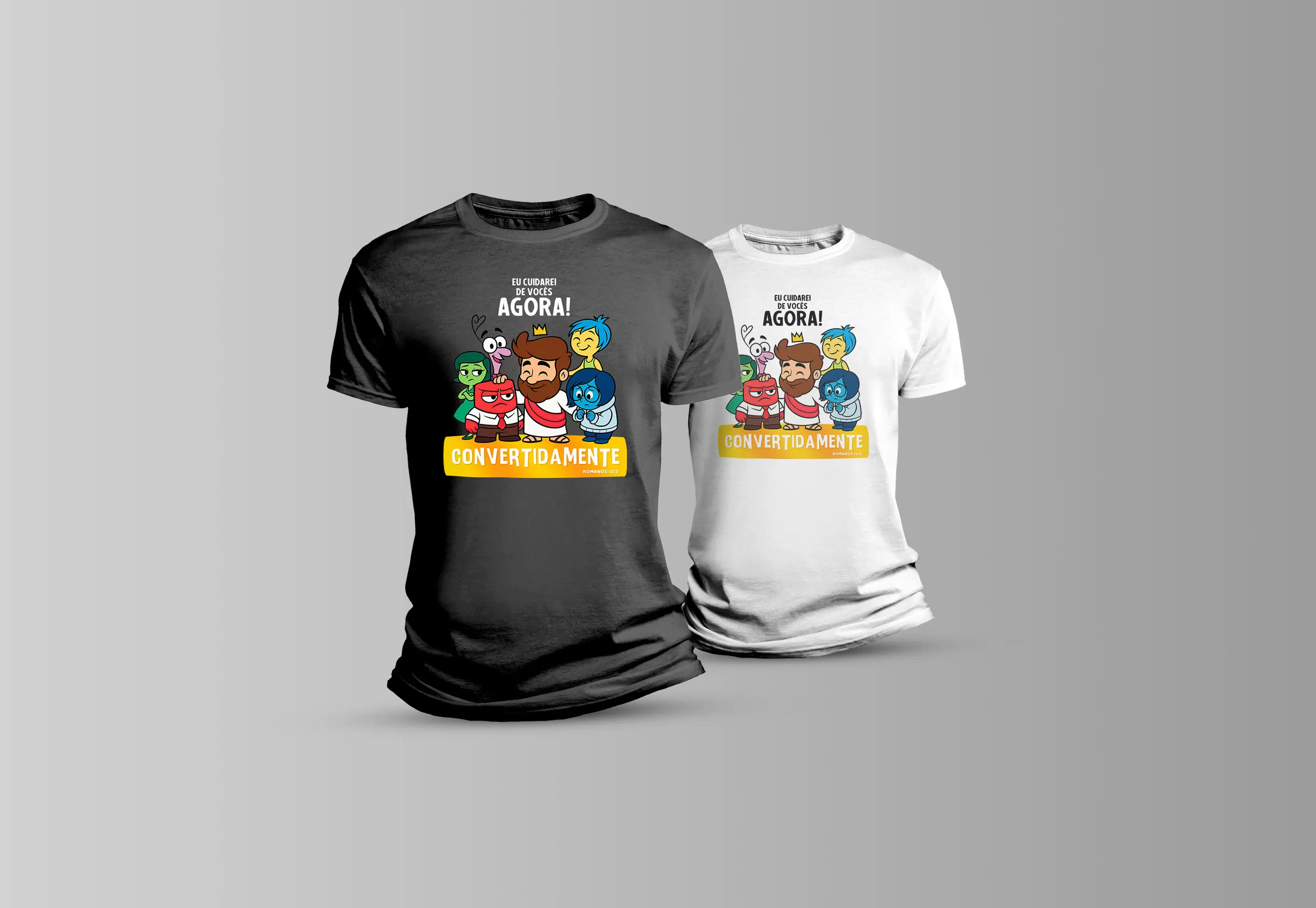 Arte Convertidamente - Eu cuidarei de vocês agora - romanos 12 2 para camiseta