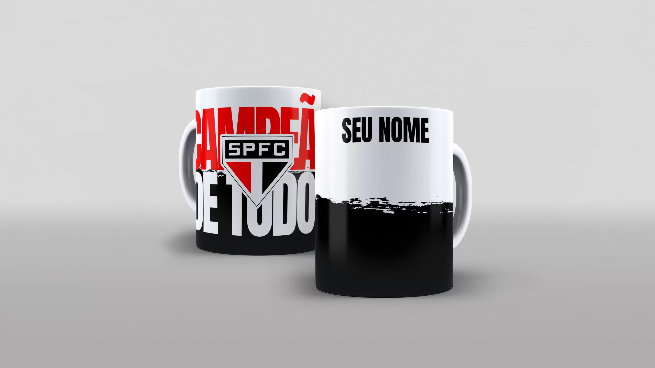 Arte time são paulo campeão de todos com espaço para nome estampa para caneca