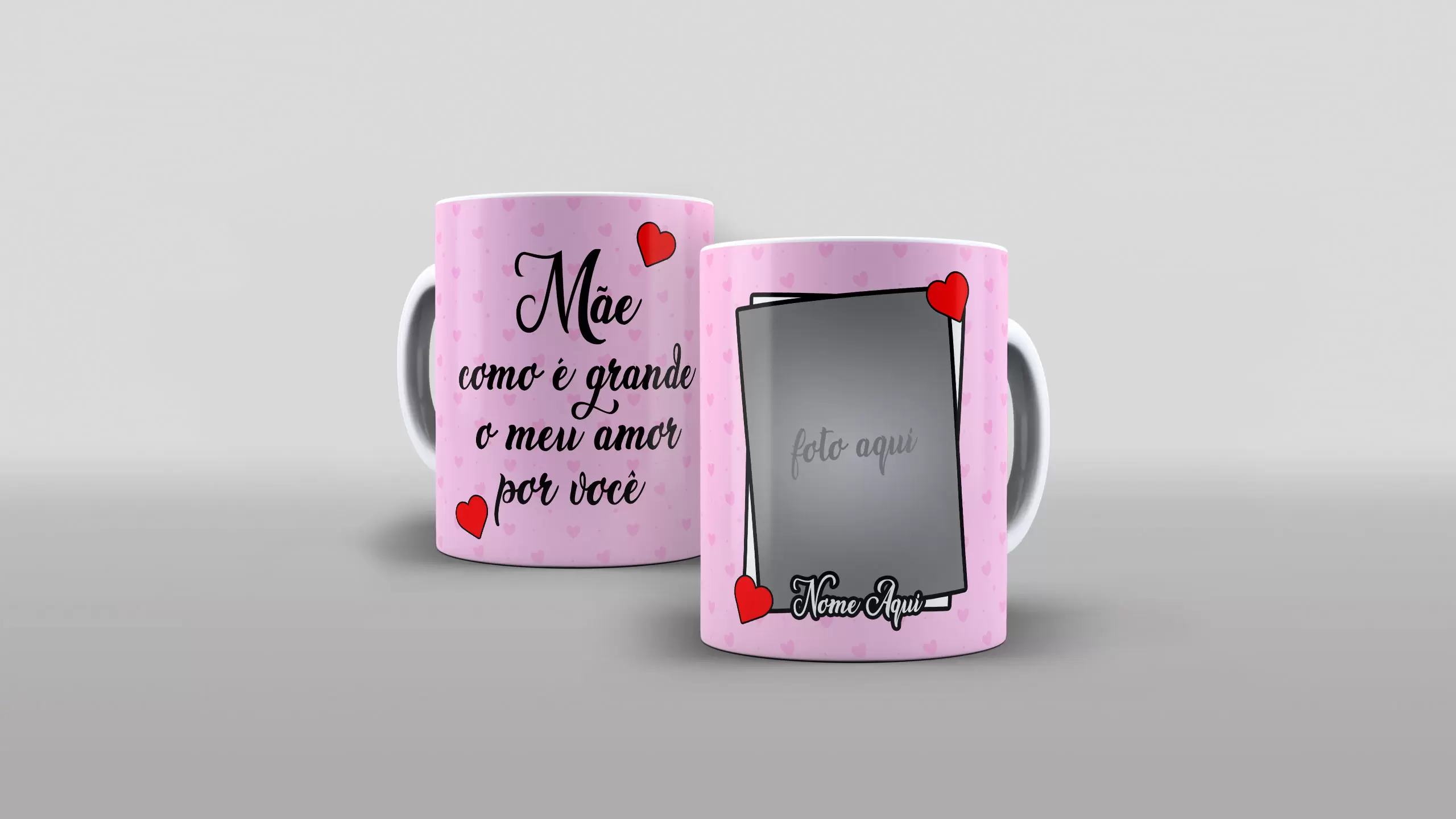 Arte Mãe como é grande o meu amor por você com espaço fato e nome